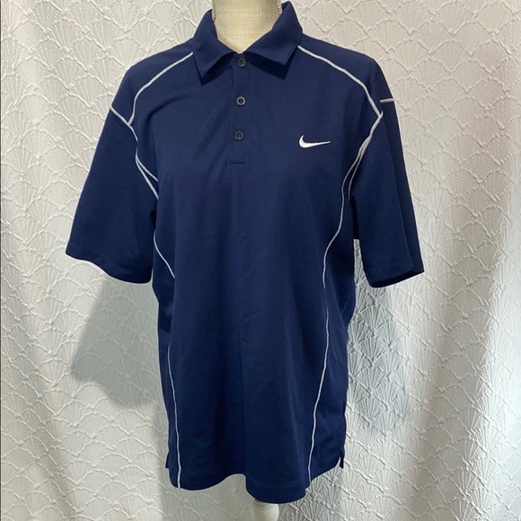 Nike Other - Nike Golf size large Men’s Navy Polo Shirt with White Accents golf dri fit coach